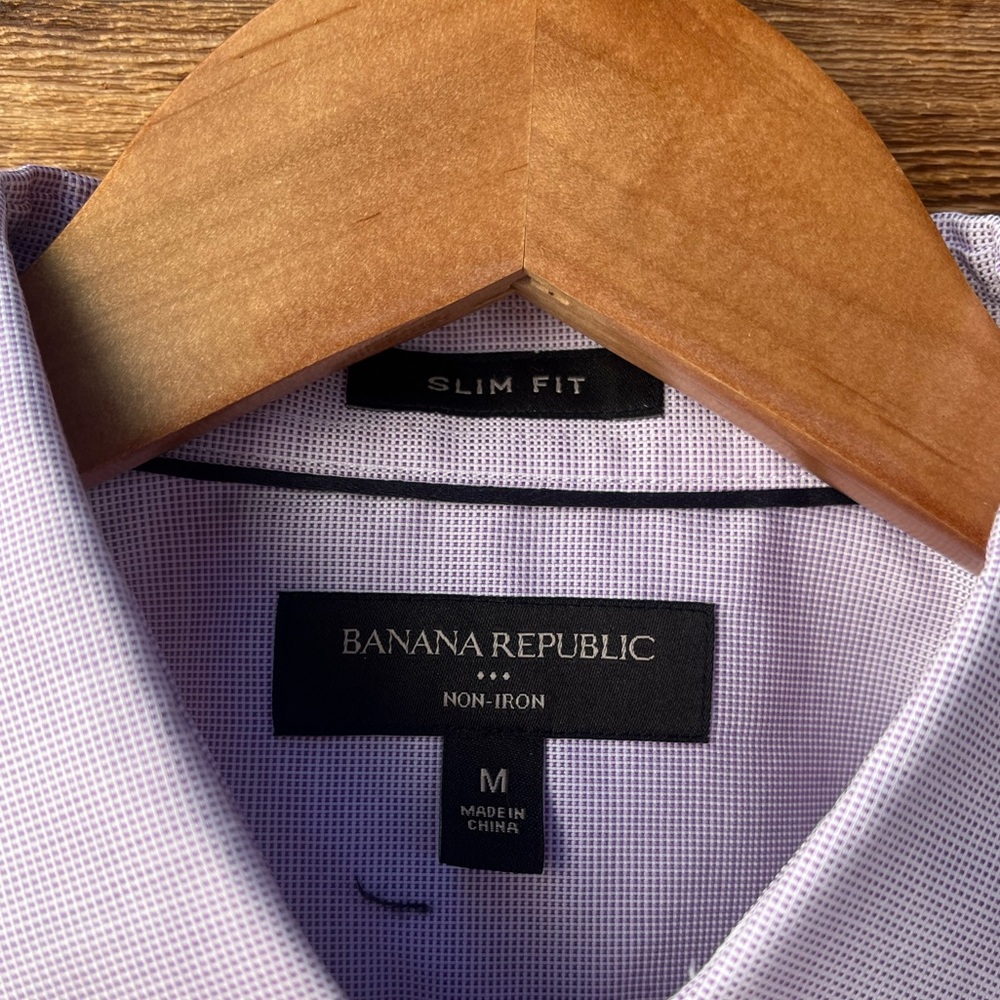BANANA REPUBLIC | Men's Lavender Classic Button-Down Shirt 15-15.5 33-34 - Picture 2 of 5